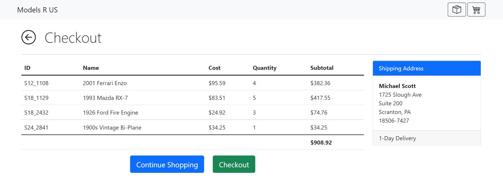 The Checkout View